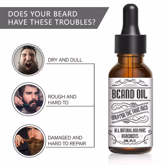 Suavizar perfume de colônia masculino óleo de barba óleo de crescimento de barba